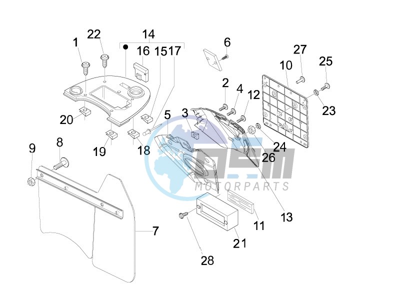 Rear cover - Splash guard