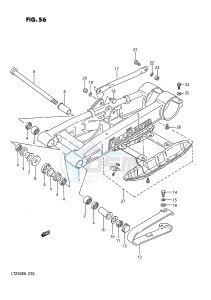 LT250R (E28) drawing REAR SWINGING ARM (MODEL F)