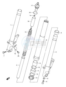 GSX-R1100W (E28) drawing FRONT DAMPER (MODEL S T V W)