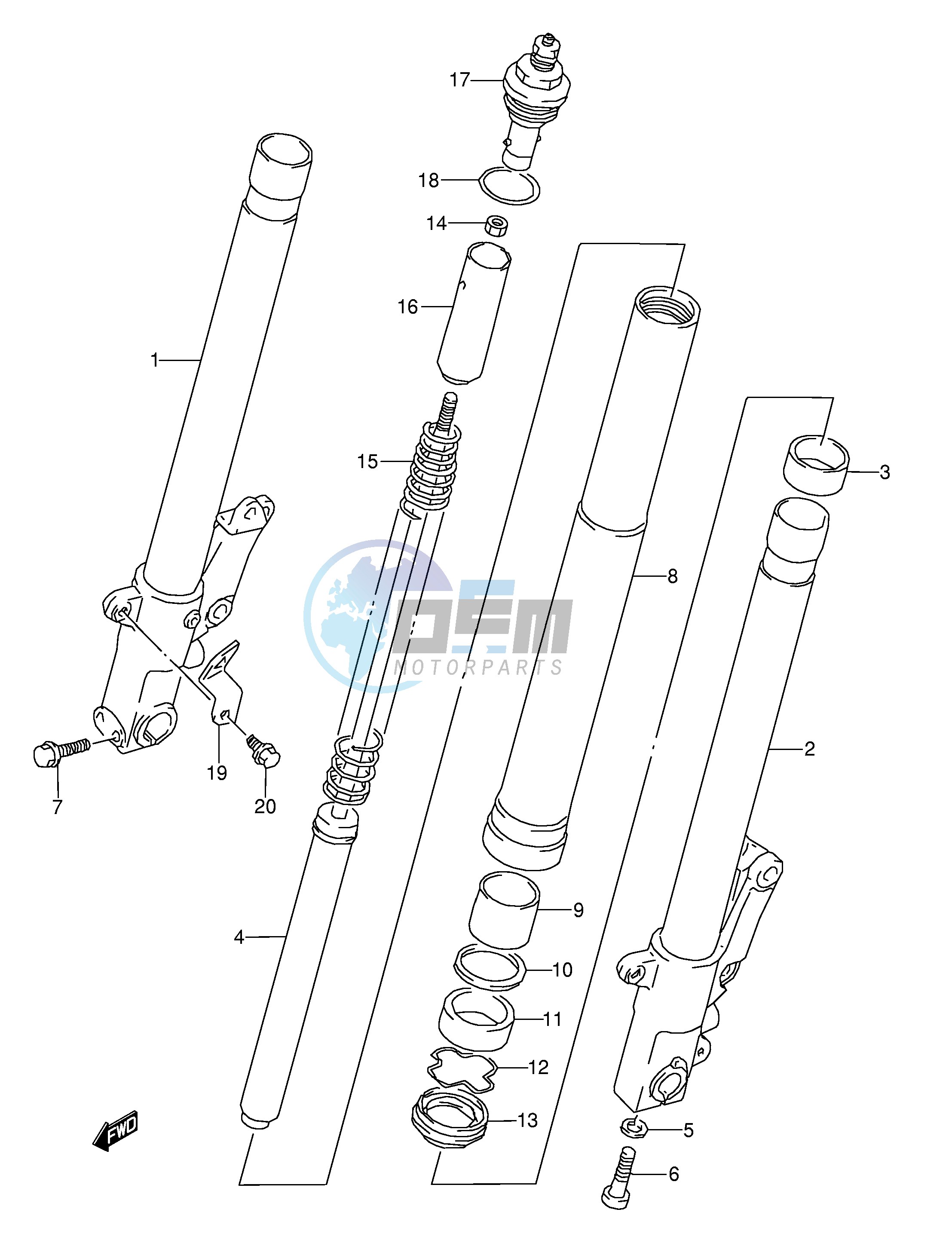 FRONT DAMPER (MODEL S T V W)