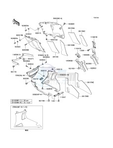 ZX 600E [ZX-6 NINJA ZZR 600] (E10-E13 E13 CAN ONLY) ZZR 600 drawing COWLING LOWERS -- E12_E13- -