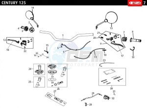 CENTURY-125-E4-GREY drawing HANDLEBAR - LOCK KIT