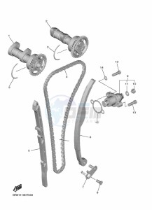 YZ450F (BR96) drawing CAMSHAFT & CHAIN