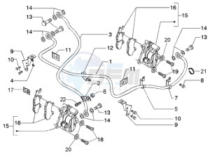 Beverly 200 (USA) USA drawing Brake calipers-brake pipes