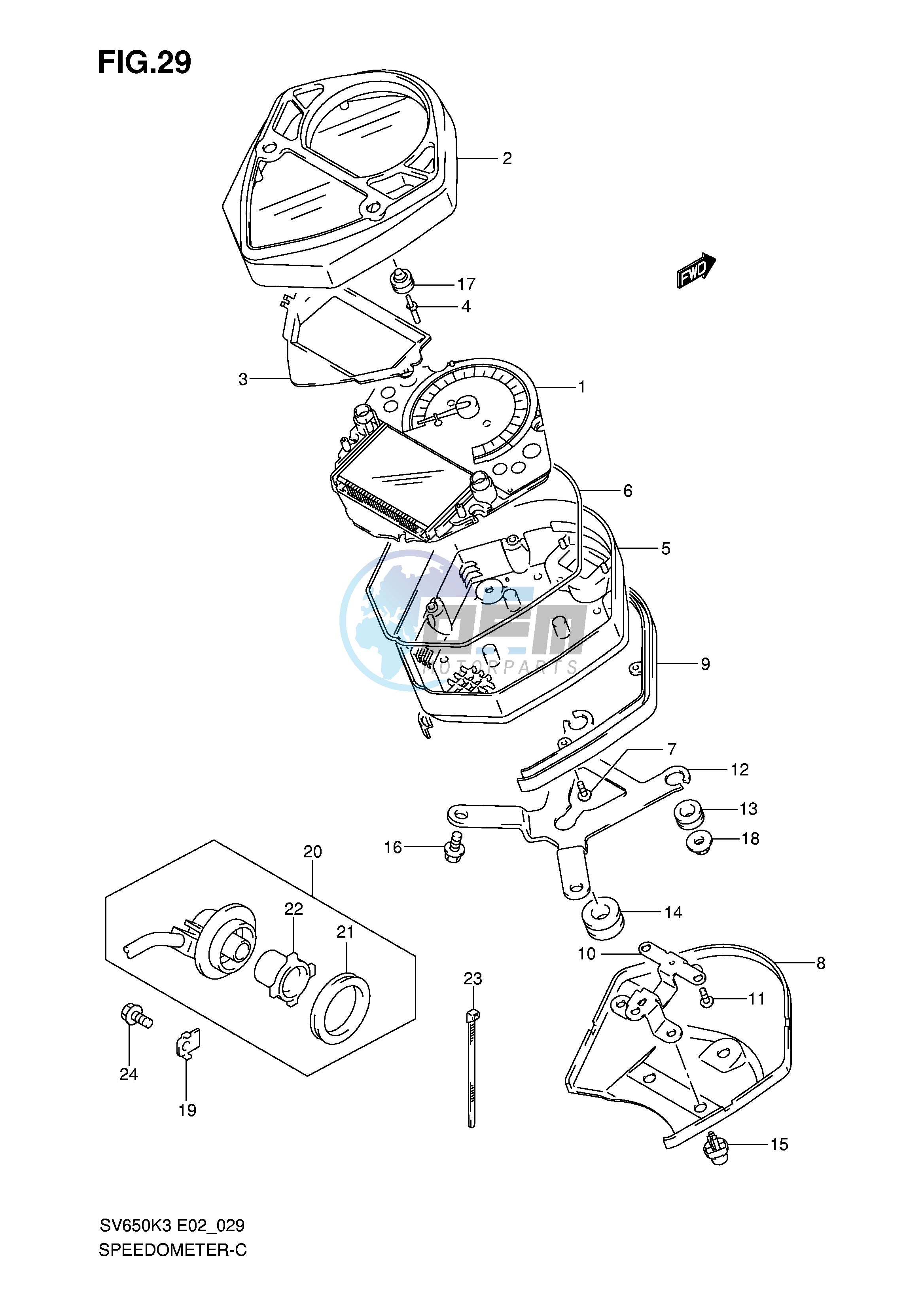 SPEEDOMETER (SV650K3 K4 UK3 UK4)