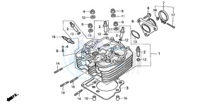 TRX400EX FOURTRAX 400 EX drawing CYLINDER HEAD