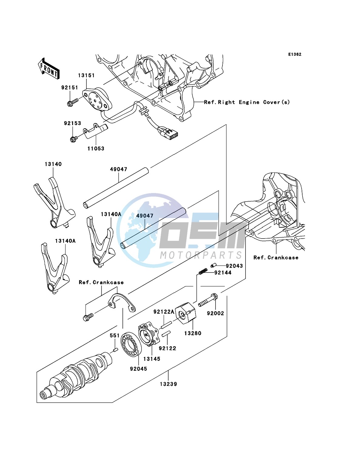 Gear Change Drum/Shift Fork(s)