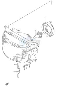 RF600R (E2) drawing HEADLAMP (MODEL T V)