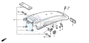 XR200R drawing REAR FENDER