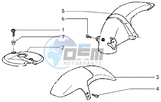 Front and rear mudguard