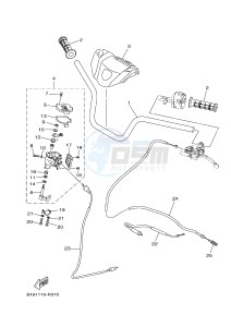 YFM700FWB YFM70KDXG KODIAK 700 (B163) drawing STEERING HANDLE & CABLE