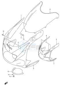 GSX-R750 (E2) drawing COWLING BODY (MODEL V)