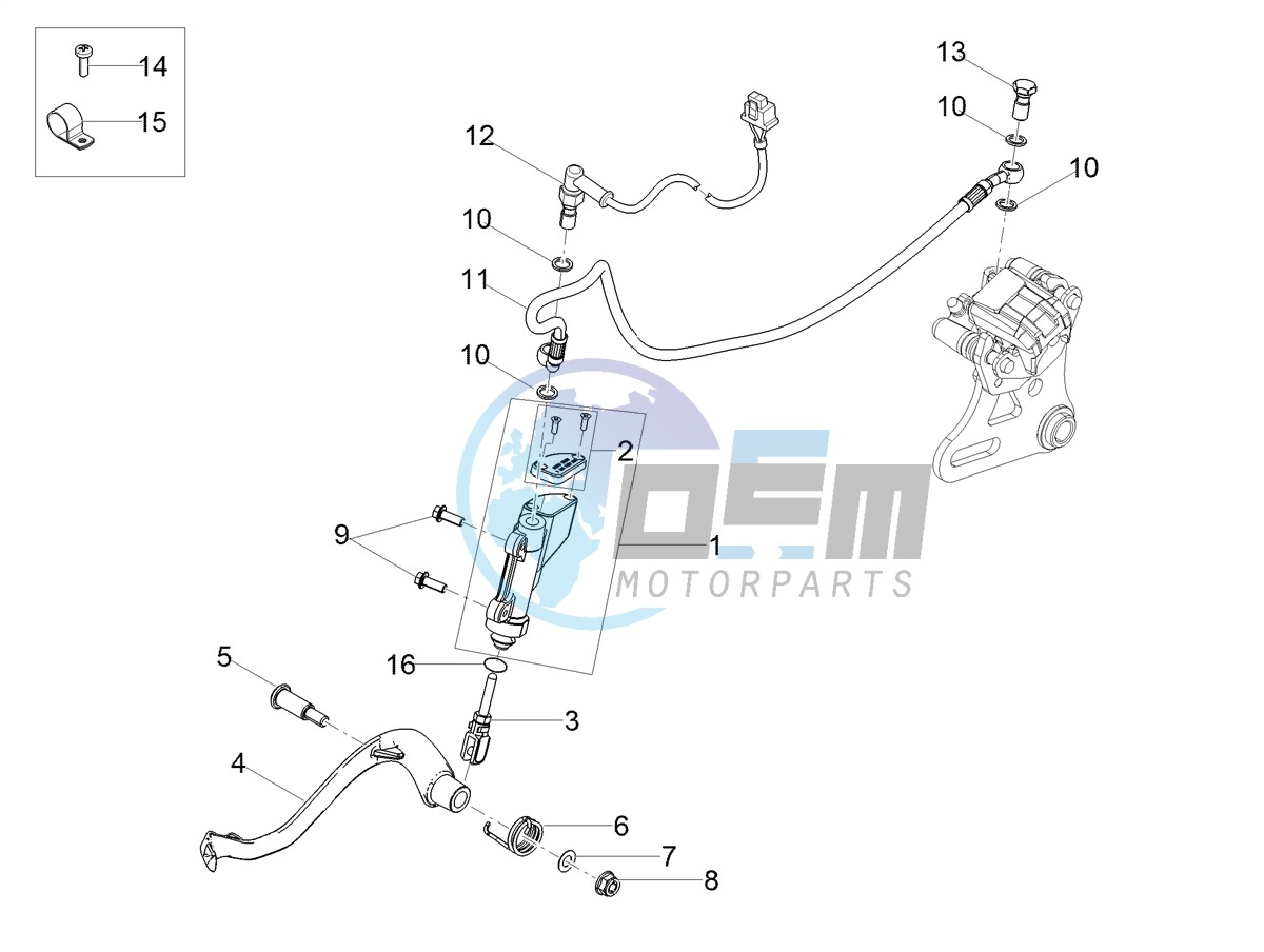 Rear master cylinder