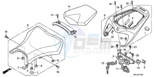 CBR1000RA9 Korea - (KO / ABS MME) drawing SEAT