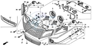 GL1500A GOLDWING ASPENCADE drawing HEADLIGHT