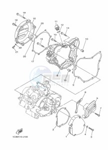 YZ125X (B1B5) drawing CRANKCASE COVER 1