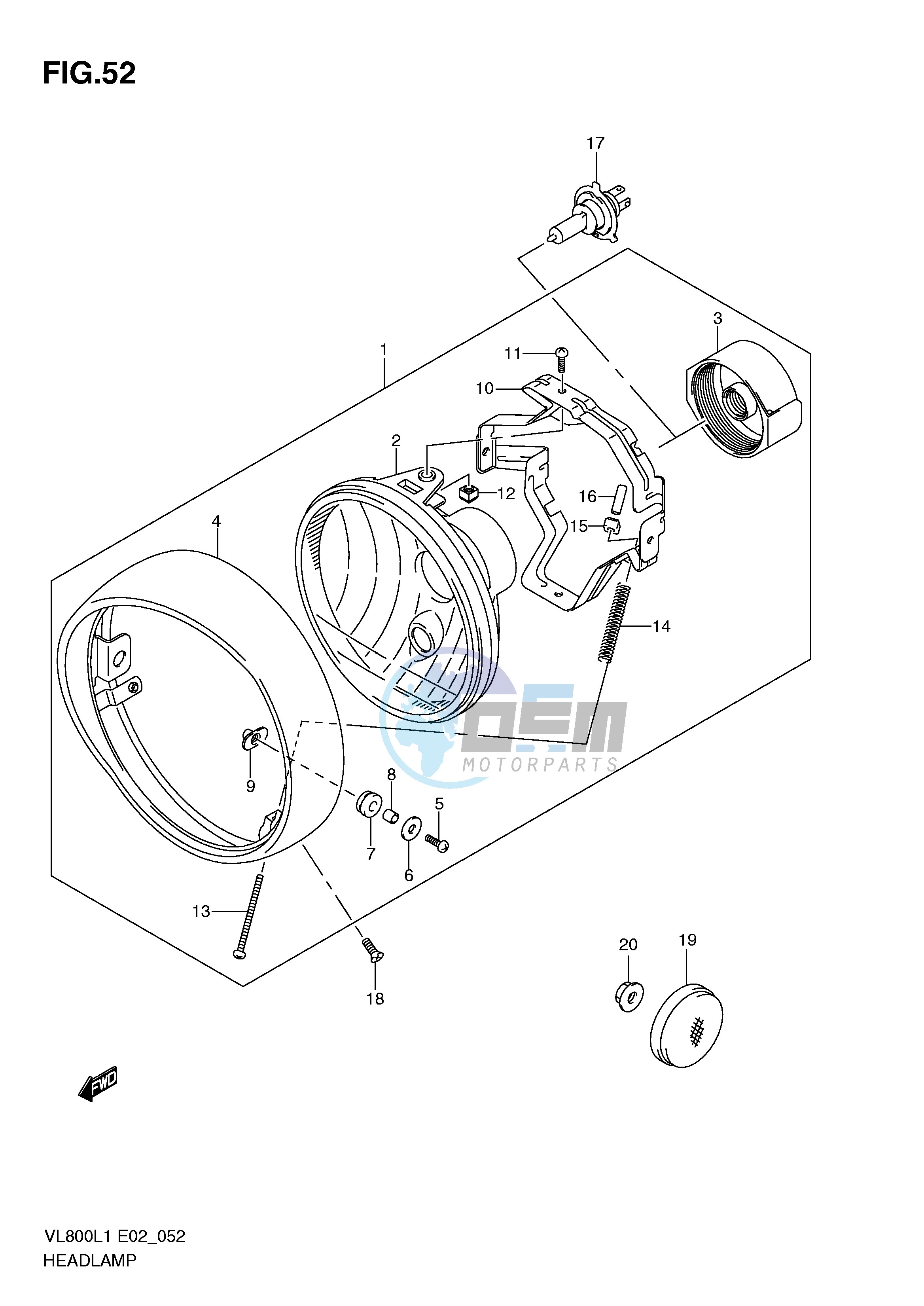 HEADLAMP ASSY (VL800TL1 E24)