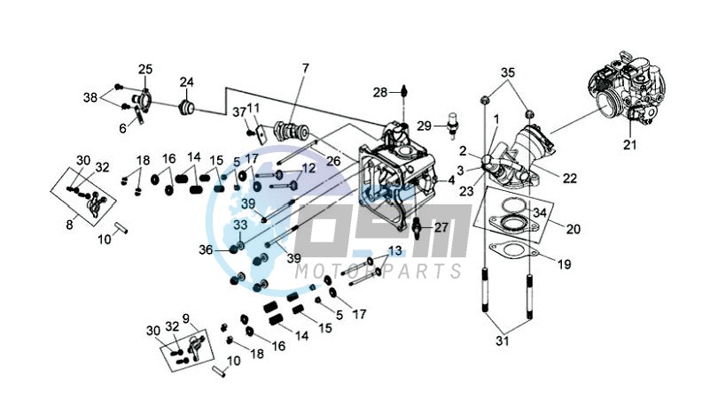 CYLINDER HEAD CPL   / THERMOSTAT