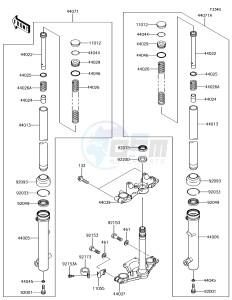 KLX110 KLX110CFF EU drawing Front Fork