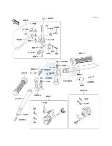 EX 500 D [NINJA 500R] (D6F-D9F) D6F drawing HANDLEBAR