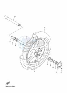 MT-10 MTN1000 (B67X) drawing FRONT WHEEL