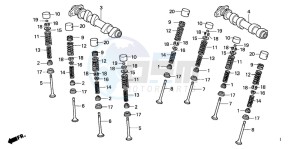 VFR800 drawing CAMSHAFT/VALVE (REAR)