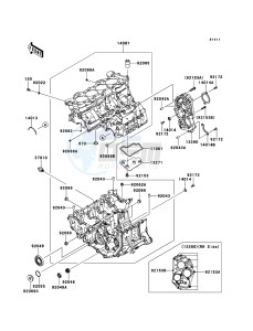 NINJA ZX-6R ZX600RBF FR GB XX (EU ME A(FRICA) drawing Crankcase