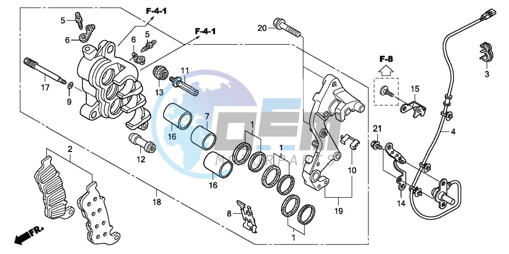 R. FRONT BRAKE CALIPER (CB600FA)