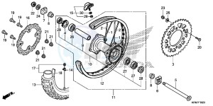 CRF250RE CRF250R Europe Direct - (ED) drawing REAR WHEEL