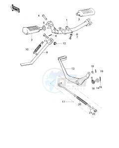 KM 100 A (A1 till A7) drawing FOOTRESTS_STAND_BRAKE PEDAL