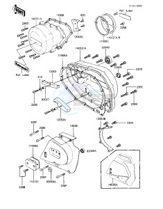 KZ 440 A [LTD] (A2-A4) [LTD] drawing ENGINE COVERS -- 81-83 A2_A3_A4- -