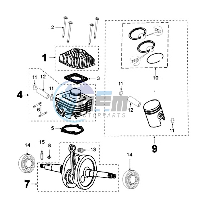 CRANKSHAFT AND CYLINDER CAST IRON