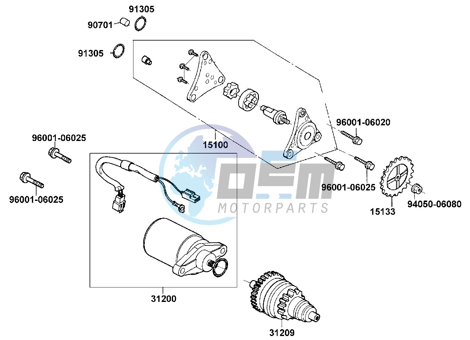 Starting Motor - Oil Pump