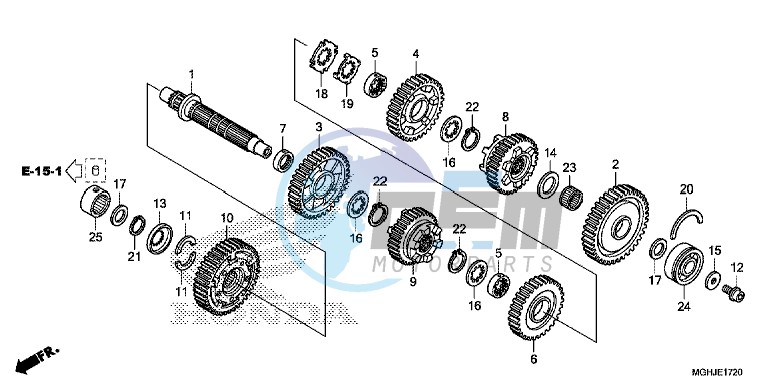 TRANSMISSION (VFR1200XD/XDA/XDS) (COUNTERSHAFT)