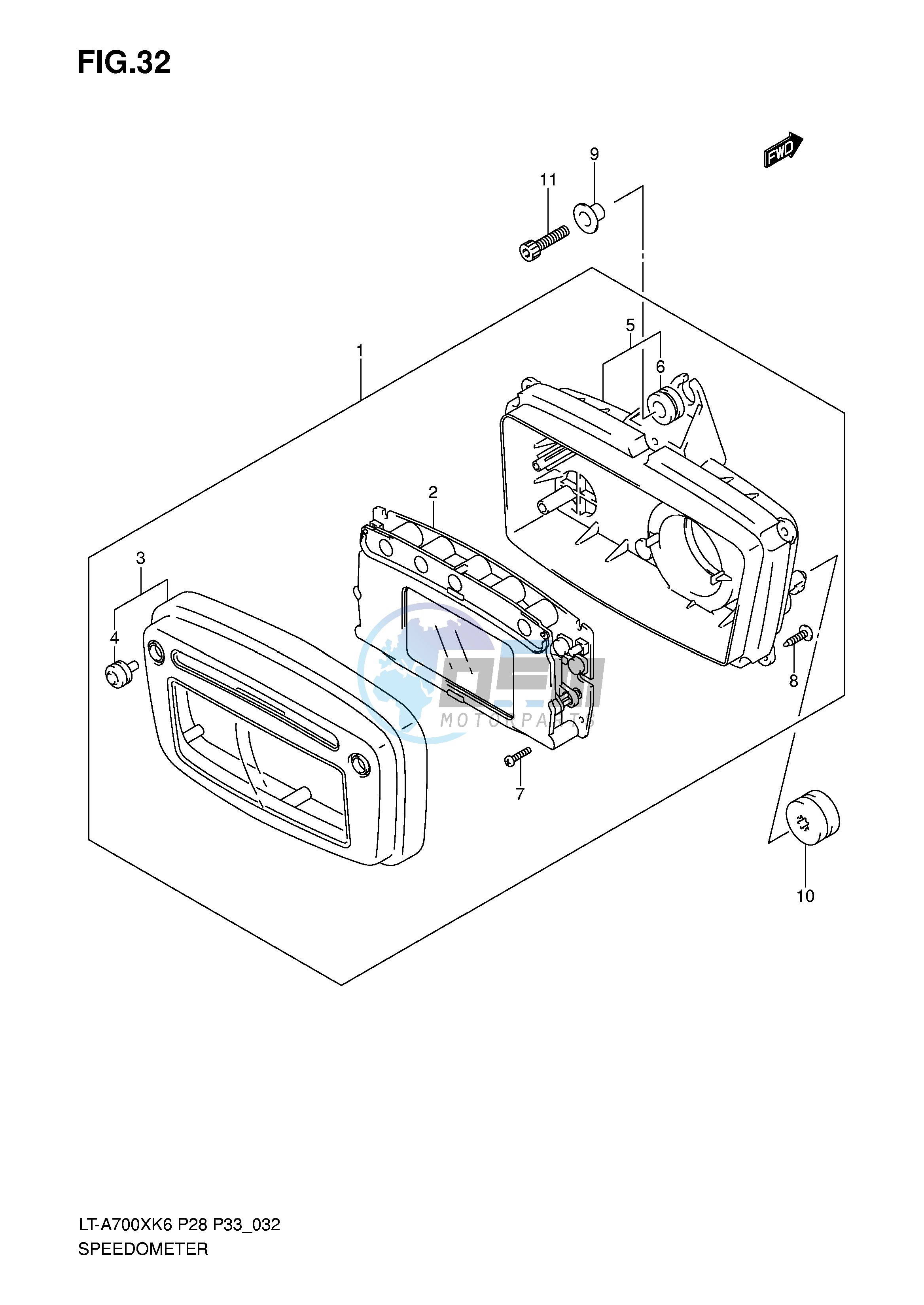 SPEEDOMETER (~F.NO.5SAAP41A 67110000)