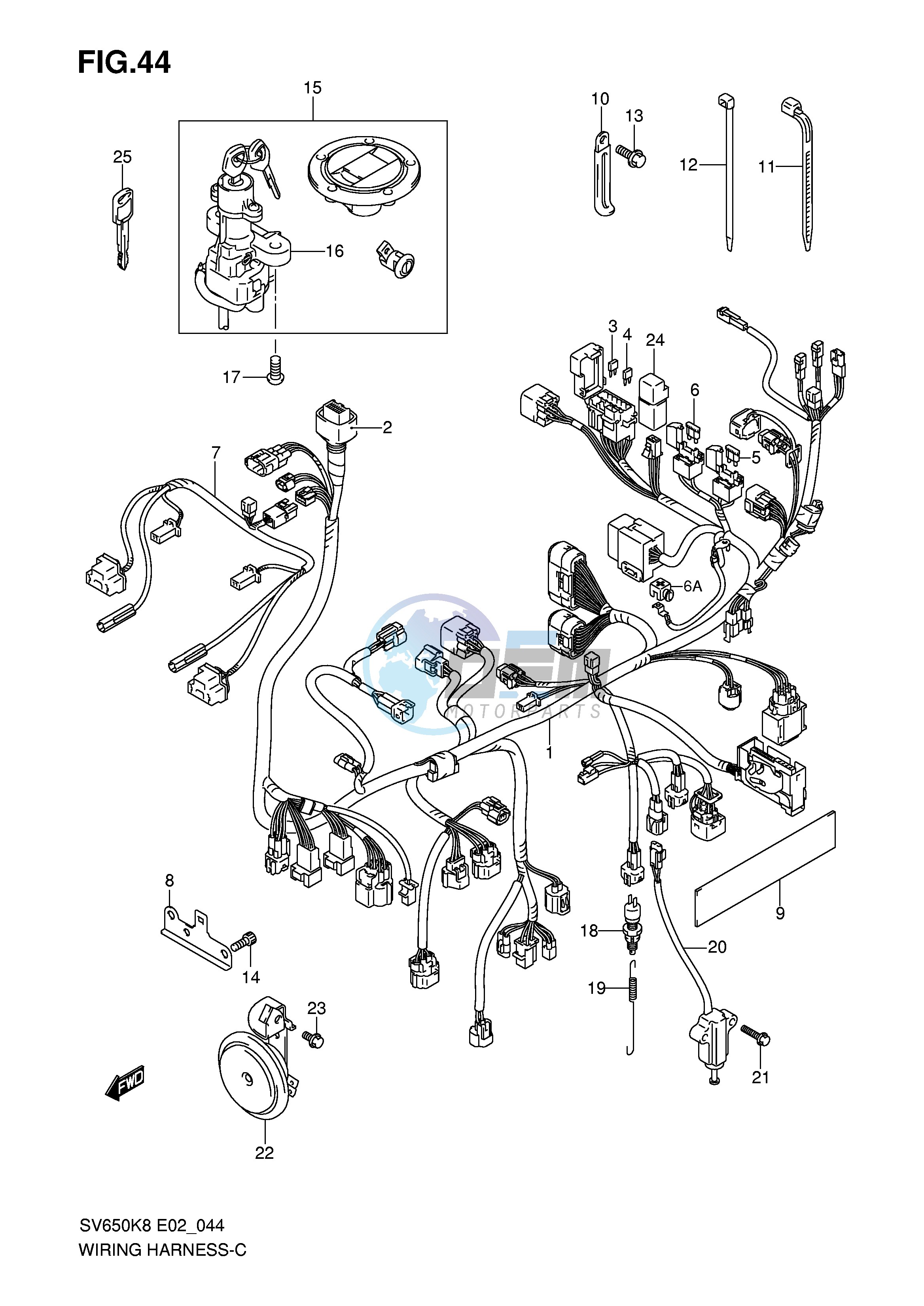 WIRING HARNESS (SV650SAK8 SAK9 SUAK8 SUAK9 SAL0 ASUL0)