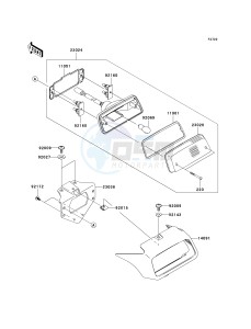 KSV 700 B [KFX 700] (B6F-B9F) B6F drawing TAILLIGHT-- S- -