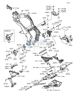 Z1000SX ZX1000LFF FR GB XX (EU ME A(FRICA) drawing Frame Fittings