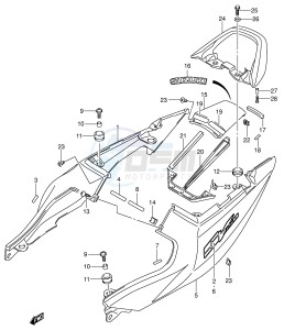 SV650 (E2) drawing SEAT TAIL COVER (SV650K3 UK3)