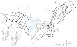 Dorsoduro 1200 (EMEA, APAC, NAFTA) (CND, EU, K, RU, USA, V) drawing Front body - Front mudguard