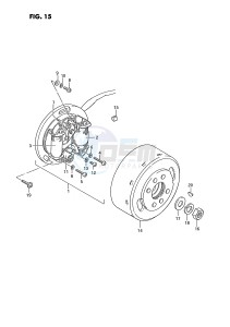 PV50 (E15) drawing MAGNETO (MODEL X E15, MODEL D H L M E43)