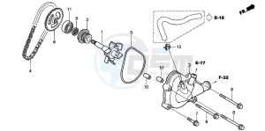 VTR1000F SUPER HAWK drawing WATER PUMP