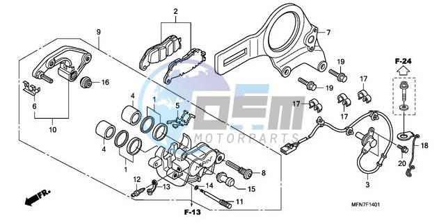 REAR BRAKE CALIPER (CB1000RA)