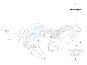 Liberty 125 4t Delivery e3 Single drawing Plates - Emblems