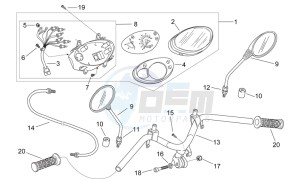 Scarabeo 50 2t (eng. Minarelli) drawing Handlebar - Dashboard