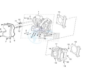 YP R X-MAX 125 drawing CYLINDER AND HEAD