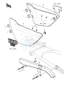 KZ 250 D [KZ250] (D1) [KZ250] drawing SIDE COVERS_CHAIN COVER -- 80 D1- -