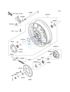 ER 650 A [ER-6N (AUSTRALIAN] (A6F-A8F) A7F drawing REAR HUB