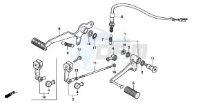 CB600F2 HORNET S drawing BRAKE PEDAL/CHANGE PEDAL