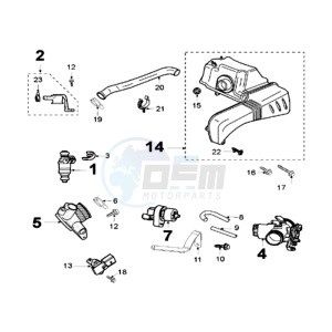 SAT125 drawing INJECTIE SYSTEM